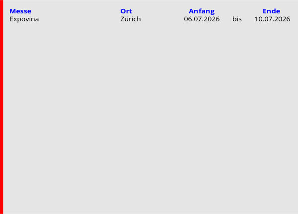 Juli 2026 Der Messekalender der Schweiz
