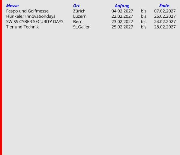 Messen in der Schweiz