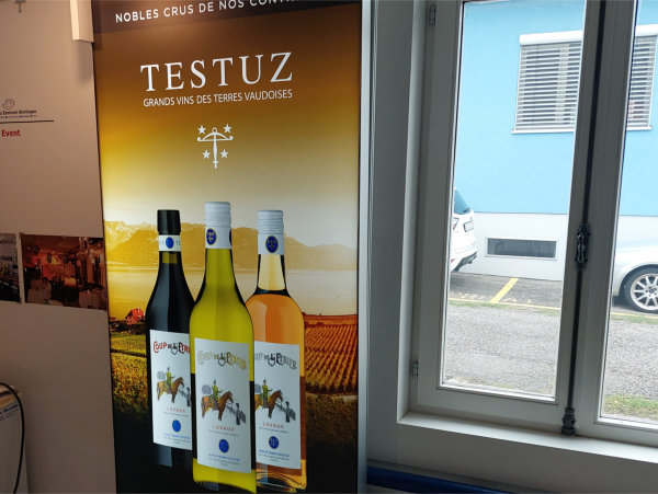 Leuchtkasten am Messestand